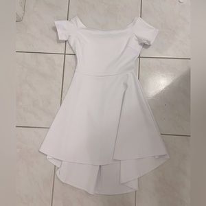 Simple white off the shoulder high low dress - Adult Small by Sarin Matthews